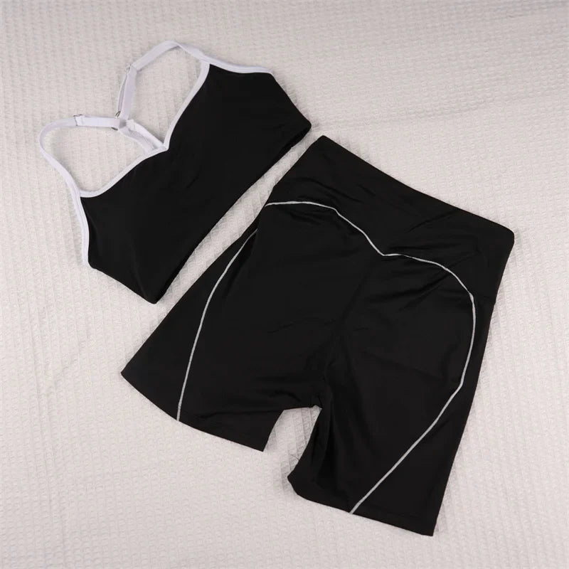 Vibrant Flex Gym Set: Colorful Sports Bra & Leggings