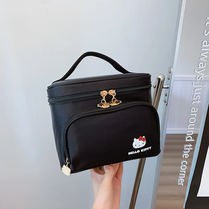 Sanrio Hello Kitty Handbag Cosmetic Bag Hot Selling Item New Product Kawaii Cartoon High-Capacity Outdoors Campus Adult Student Pi-Mart