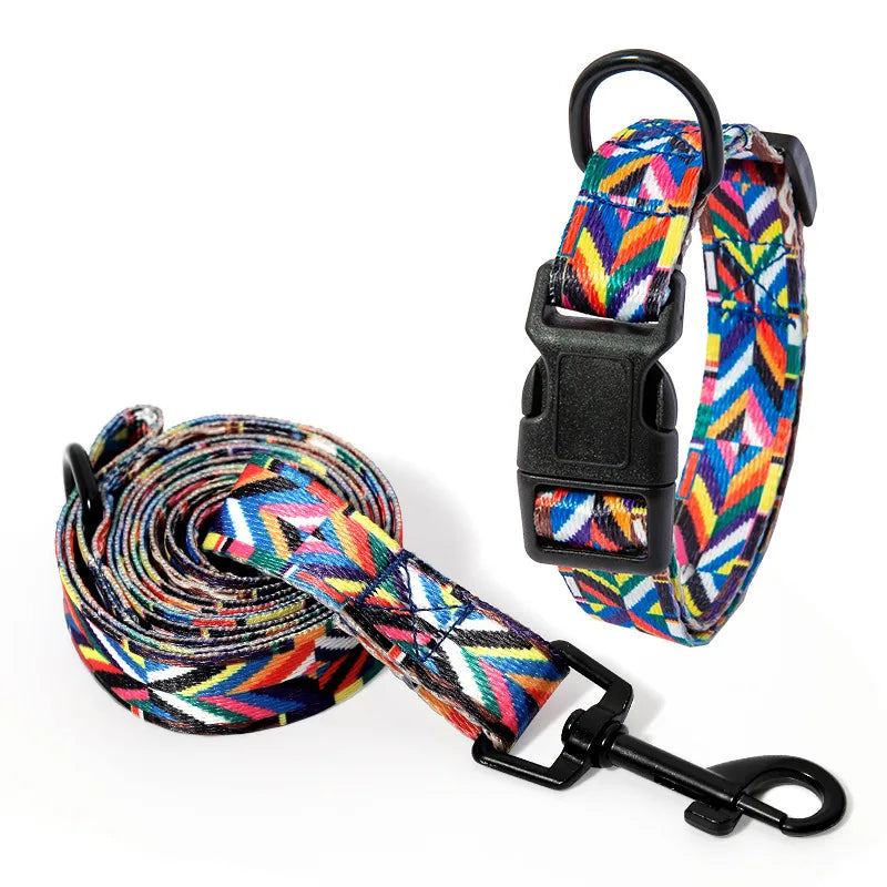 Pet Collar and Leash Set for Small Medium Large Dog Walking Collars Bohemia Style Puppy Cat Collar Pet Supplies Buldog Chihuahua Lootquake LLC