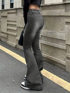 Women Flare Stretch Moustache Jeans Fashion Skinny Bell Bottom High Waist Gray Denim Pants Lady Classic Y2K Punk Long Trousers Lootquake LLC