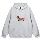 2026 Womens Casual Dog Print Hooded Sweatshirt Loose Long Sleeve O Neck Solid Color With Pockets Fashion Spring Summer Outwear