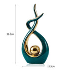 Abstract Ceramic Sculpture Golden Art Statue Modern Home Decor Accessories Living Room Desk Office Supplies Crafts Gifts