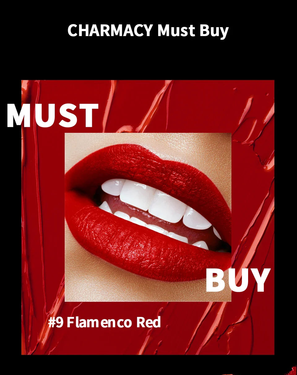CHARMACY 6 Colors Luxury Velvet Nude Moisturize Lipstick Long Lasting Easy to Wear Korean LipStick for Women Makeup Cosmetic Lootquake LLC
