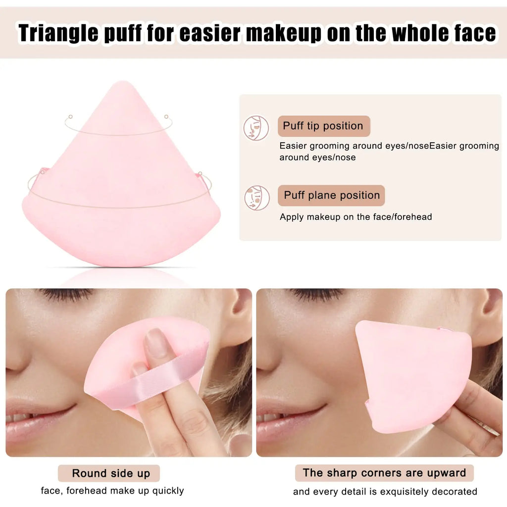 6 Pcs Powder Puff Face Makeup Sponge Soft Velour Triangle Powder Puffs For Loose Powder Body Powder Cosmetic Foundation Beauty S Lootquake LLC