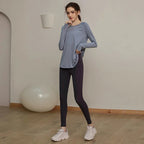 Long Sleeve Yogawear Blouse Workout Gym Clothing THRIXINE