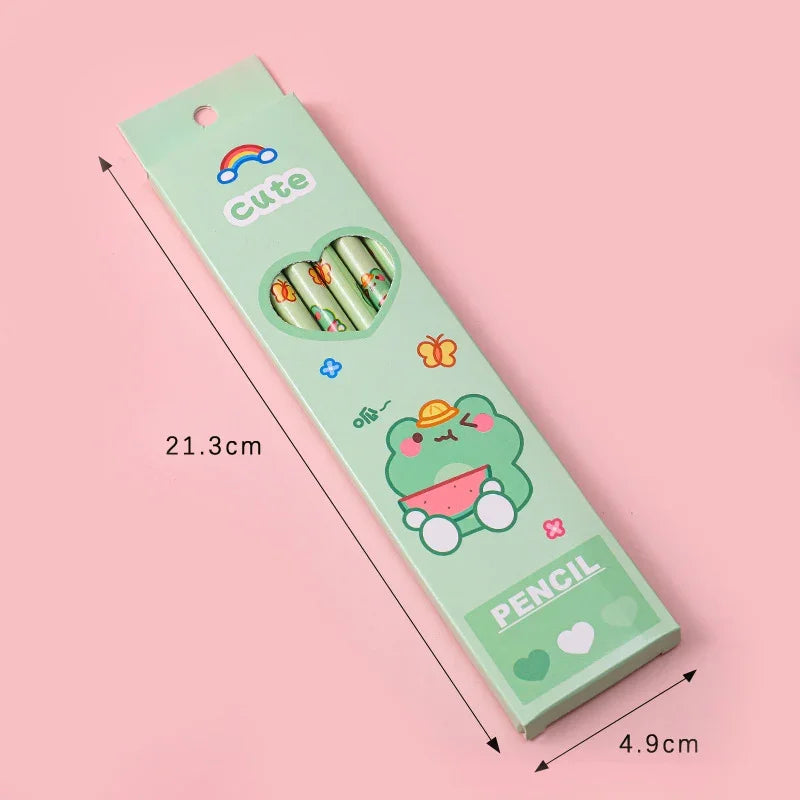 6Pcs/box Kawaii HB Pencil with Eraser Wooden Pencil for Children Drawing Writing Student School Office Supplies Stationery Lootquake LLC
