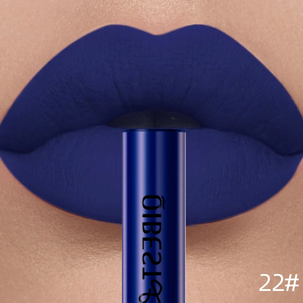 QIBEST Matte Liquid Lipstick Waterproof Long Lasting Velvet Lip Gloss Tint Tube Matte Nude Pigment Red Lipgloss Lips Makeup