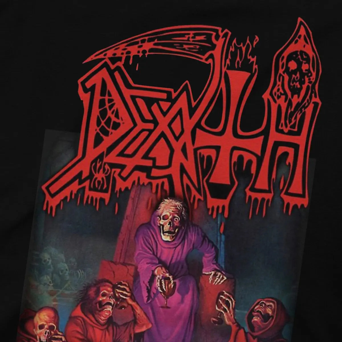 Funny Death Scream Bloody Gore T-Shirt Men Round Neck 100% Cotton T Shirts Sabbath Short Sleeve Tee Shirt Gift Tops Lootquake LLC