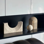 Travertine Sculptures and Figurines Archway Shape Statue for Shelf Coffee Table TV Cabinet Bookshelf Living Room Home Decoration