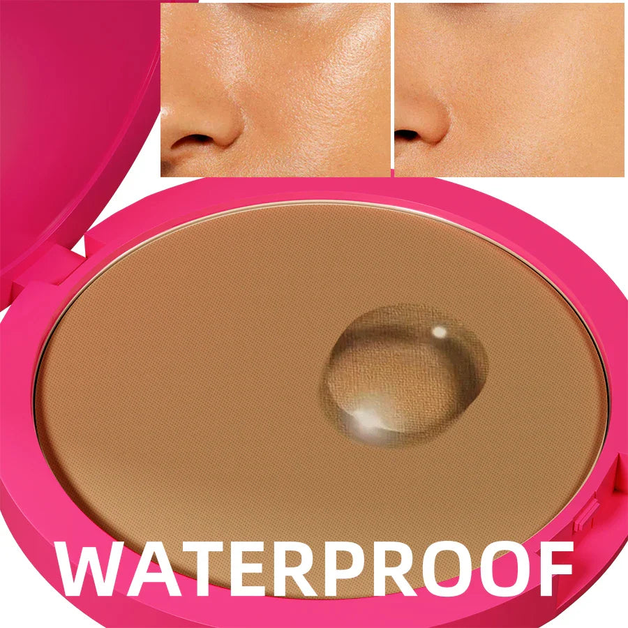 Natural Matte Pressed Powder Oil Control Brighten Whitening Face Base Foundation Compact Concealer Makeup Cosmetics Lootquake LLC