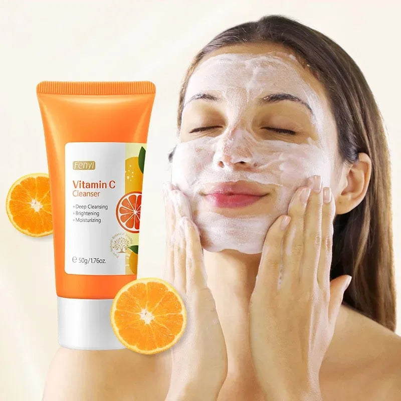 Vitamin C Facial Cleanser Skin Deep Cleansing Moisturizing Blackhead Removal skincare Face Wash Foam Face Cleanser Skin Care Lootquake LLC