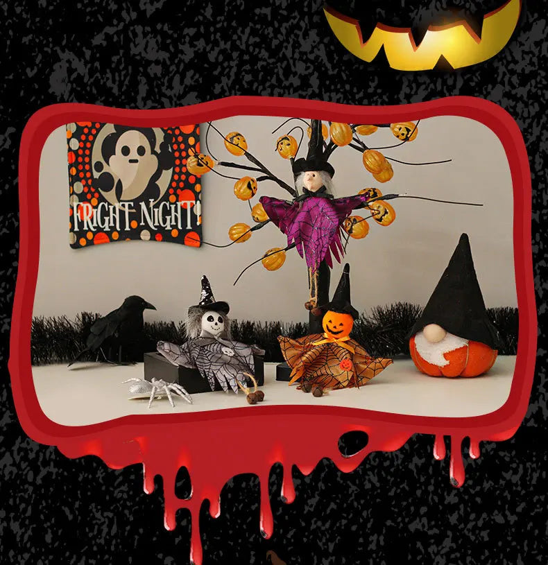Halloween Decorations Doll Bar Decor Pumpkin Ghost Witch Pendant Scary Halloween Kids Gift Halloween Party Decoration for Home Lootquake LLC