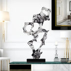 Abstract Art Sculpture Electroplating Transparent Resin Craft Model Modern Home Decor LivingRoom Office Desktop Statue Ornaments Lootquake LLC