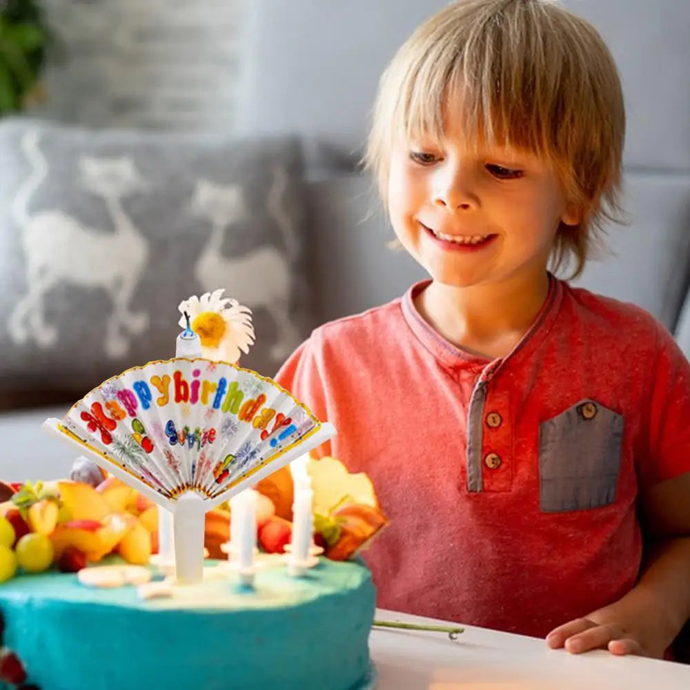 Happy Birthday Candle Fan-Shaped Birthday Candle Supplies Birthday Cake Candle Decor Funny Candles for Decorating Birthday Theme Lootquake LLC