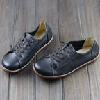 MVVJKE Women Shoes Flat 100% Authentic Leather Plain toe Lace up Ladies Shoes Flats Woman Moccasins Female Footwear Lootquake LLC