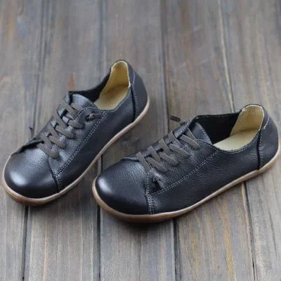 MVVJKE Women Shoes Flat 100% Authentic Leather Plain toe Lace up Ladies Shoes Flats Woman Moccasins Female Footwear Lootquake LLC