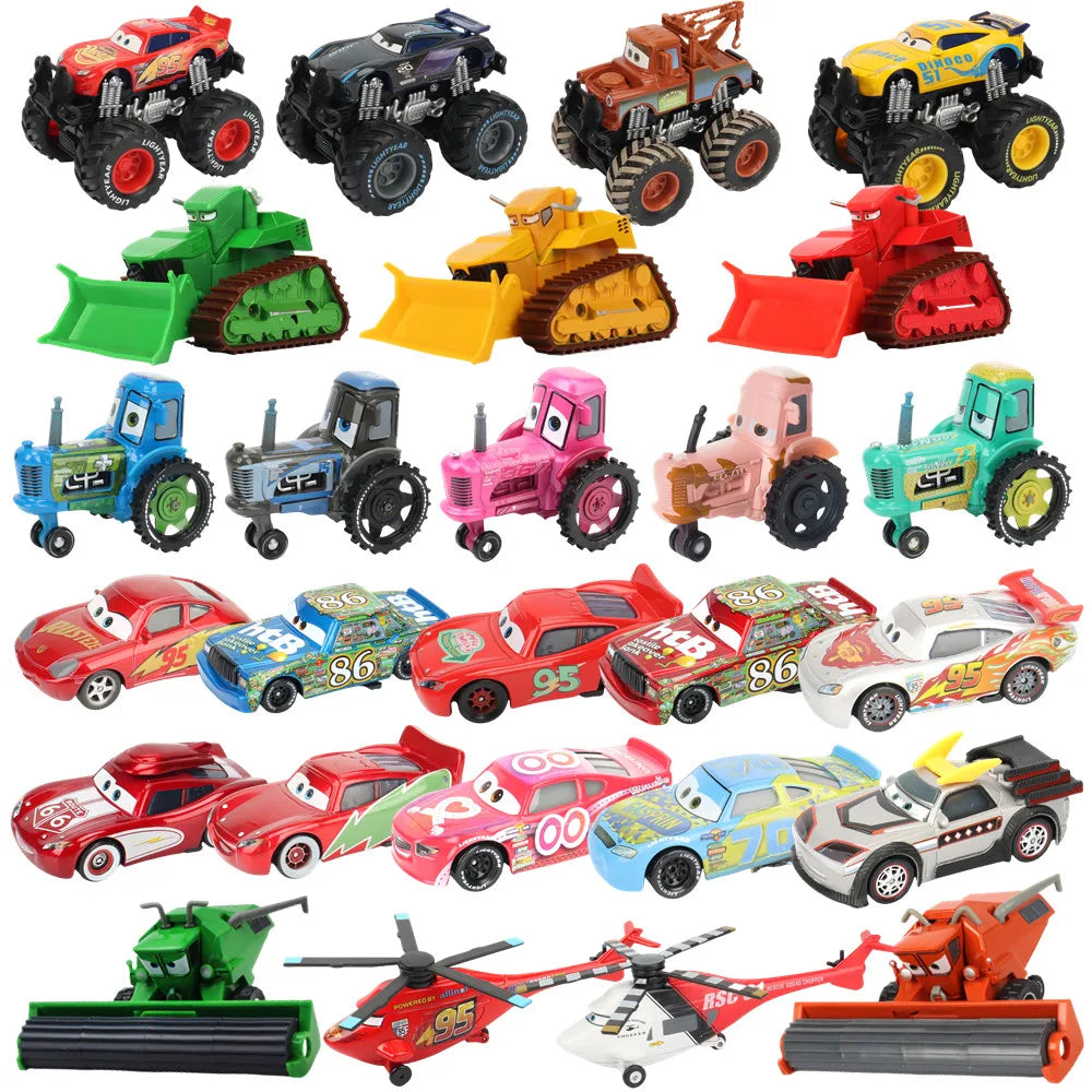 Cars toy Cars Lightning McQueen rhapsody matador bulldozer truck Mater harvester 1:55 Diecast Metal Car Model Toy