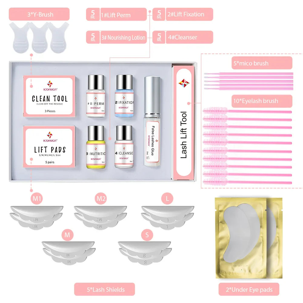 ICONSIGN Upgrade Version Lash Lift Kit Lifting Eyelashes Lasting 6-8 Weeks Lash Perm Eyelash Enhancer Makeup Tools Lootquake LLC