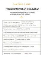 Retro Lamp Portable Camping Lantern USB Recharge Camping Tent Travel Light Vintage Outdoor Lighting Camping Equipment Flashlight