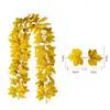 Halloween Thanksgiving Pink Decorations Artificial Fall Maple Leaves Garland Autumn Hanging Pink Pumpkins Flowers Berries Rattan Lootquake LLC