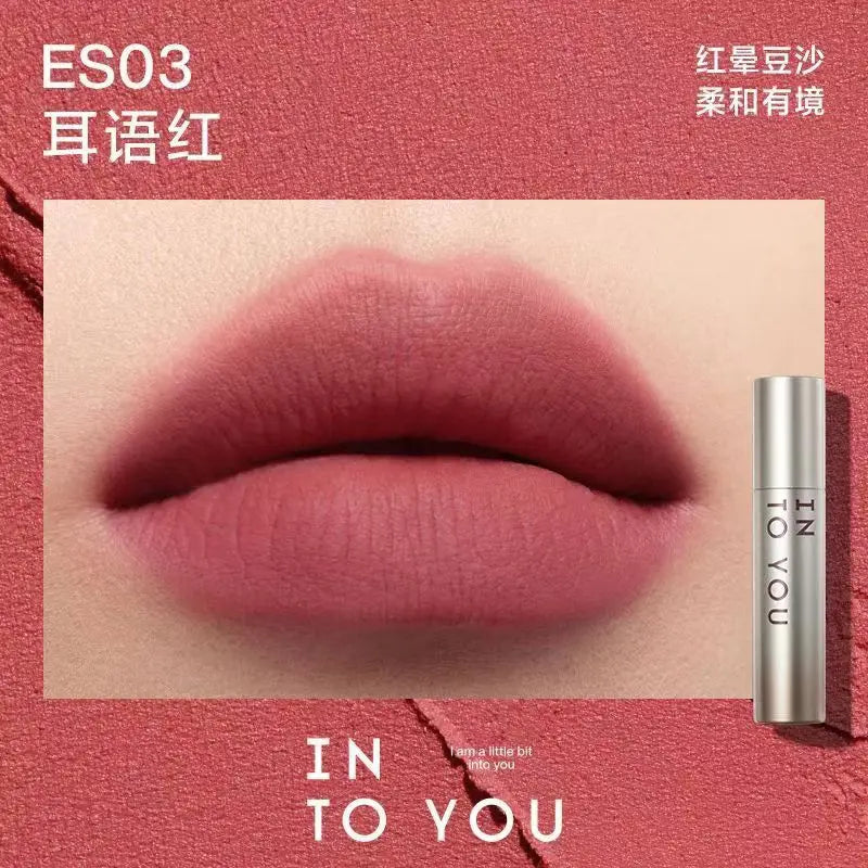 INTOYOU Matte Lipstick Longlasting Lip Clay Velvet Waterproof Lip Gloss Non-sumdge Non-stuicky Lip Stain Espresso Lips Makeup