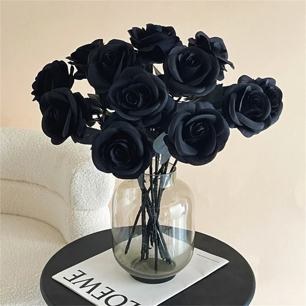 Halloween Decoration Artificial Flowers Bouquet With Pumpkins & Black Roses, Halloween Table Centerpiece For Dining Living Room Lootquake LLC