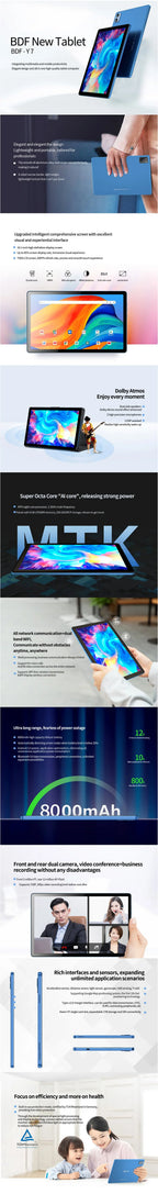 BDF-Y7 Pad New 10.1 Inch 5G Android Tablets Octa Core 8GB RAM 256GB ROM 4G LTE 5G WiFi Tablet Pc Double SIM Dual Cameras 8000mAh Lootquake LLC