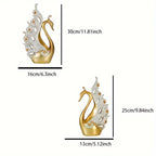 2 pieces/set of modern swan high-end crafts statue decoration, living room wine cabinet, Christmas decorations