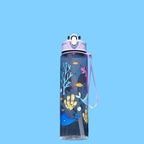 800ml/27oz Large Capacity Sports Water Bottle Leak Proof Plastic Drinking Cup With Time Scale Suitable For Travel Fitness Sports