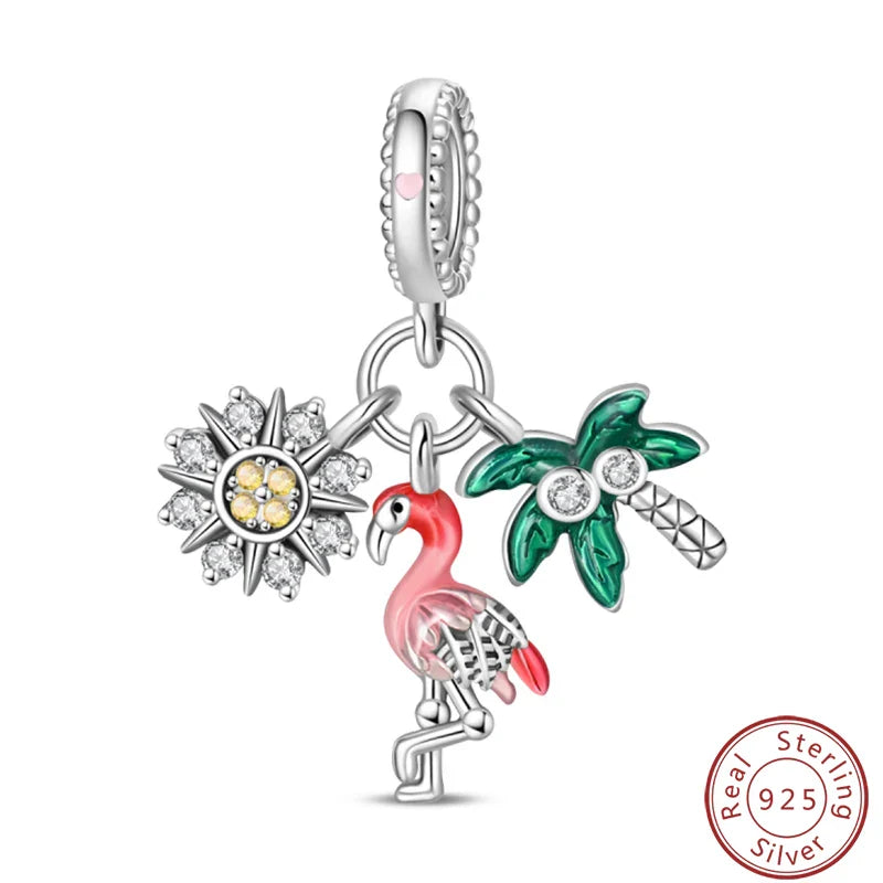 S925 Sterling Silver Princess Golf Hamster Camera Travel Three Piece Set Charms Beads 3mm DIY Fine Jewelry Making Lootquake LLC