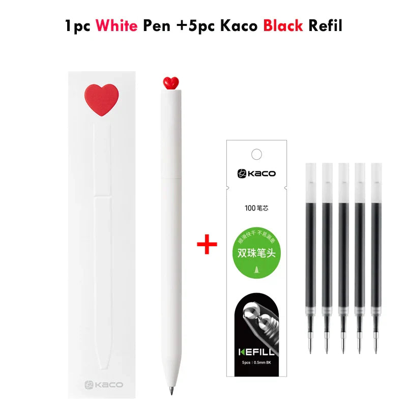 KACO Gel Pens Sets School Office Supplies for Kids 0.5mm High-capacity Heart / Star Sign Writing Gadgets Love Gift Cute Items Lootquake LLC