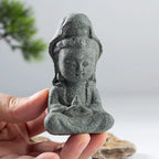Avalokitesvara Buddha Statue Granite Sculpture Figurine Meditation Miniatures Ornament Home Decoration Crafts Antique Art Gift