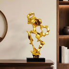 Abstract Art Sculpture Electroplating Transparent Resin Craft Model Modern Home Decor LivingRoom Office Desktop Statue Ornaments Lootquake LLC