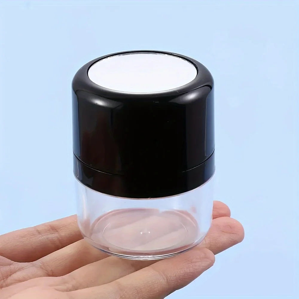 Travel-Friendly Loose Powder Case with Mushroom Sponge Puff & Mirror - Compact, Fragrance-Free Cosmetic Foundation Box Lootquake LLC
