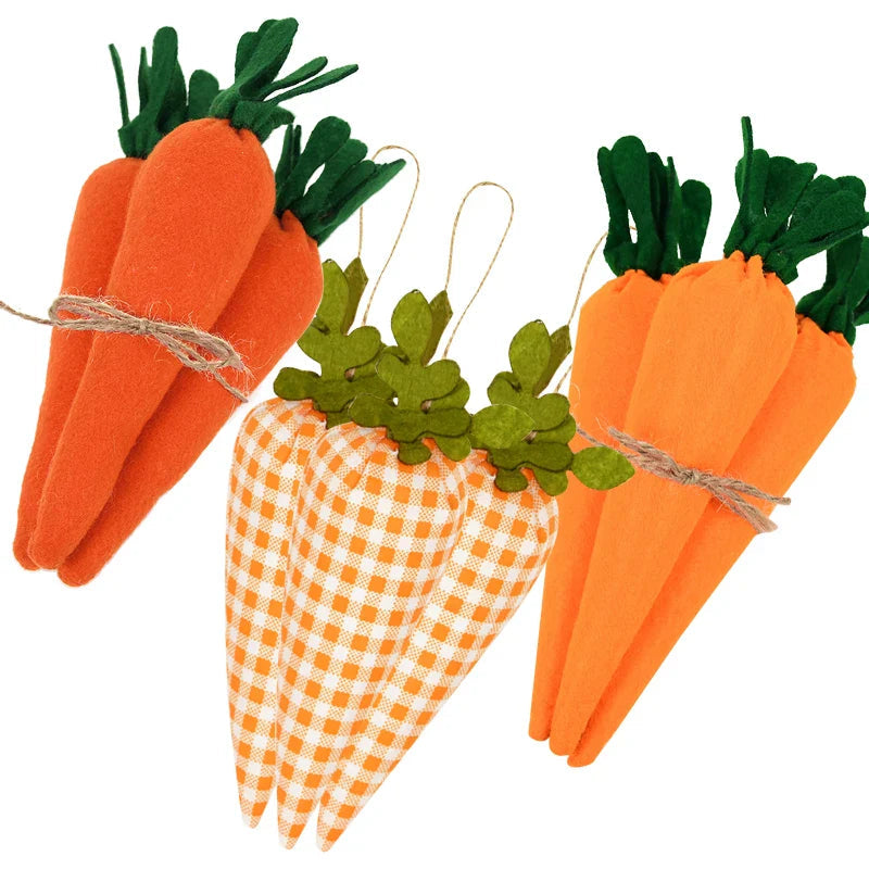 3/1pcs Nov Woven Easter Carrots Ornaments Hanging Pendant for Easter Home Decorations Supplies 2023 Kids Easter Favors Gifts Toy Lootquake LLC