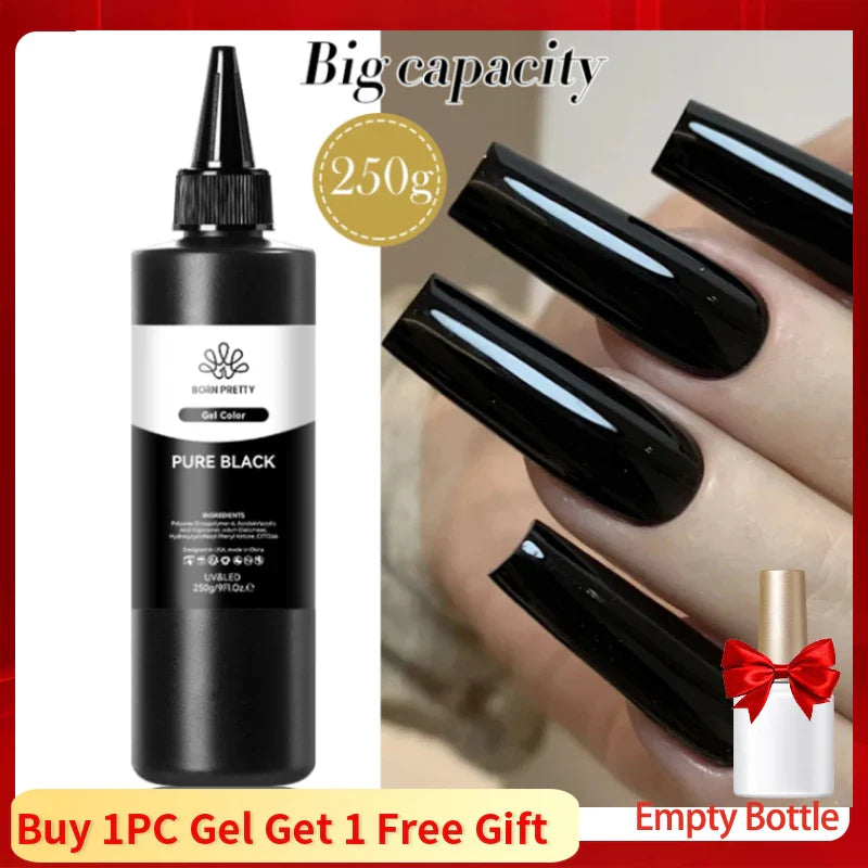 BORN PRETTY 250g Milky White Jelly Nude Gel Nail Polish Refilled Package Translucent Clear Color Semi Permanent Soak Off UV Gel Lootquake LLC
