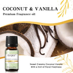 EUQEE 10ML Coconut Vanilla Bubble Gum Fragrance Oil For Making Candle, DIY Soap Coffee Cake Cedarwood Premium Aroma Oils Lootquake LLC