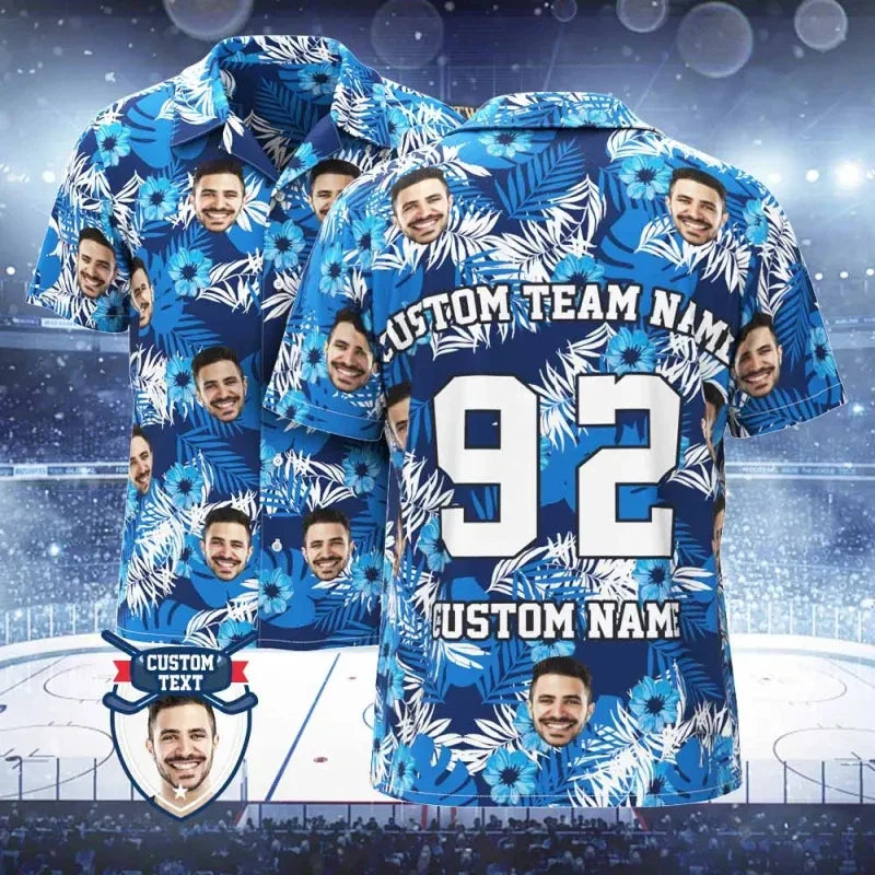 2025 Custom Photo Face Name Hawaiian Shirt Personalized Diy Text Beach Shirt Gift Mens Designer Shirts Customize Club Jersey Lootquake LLC