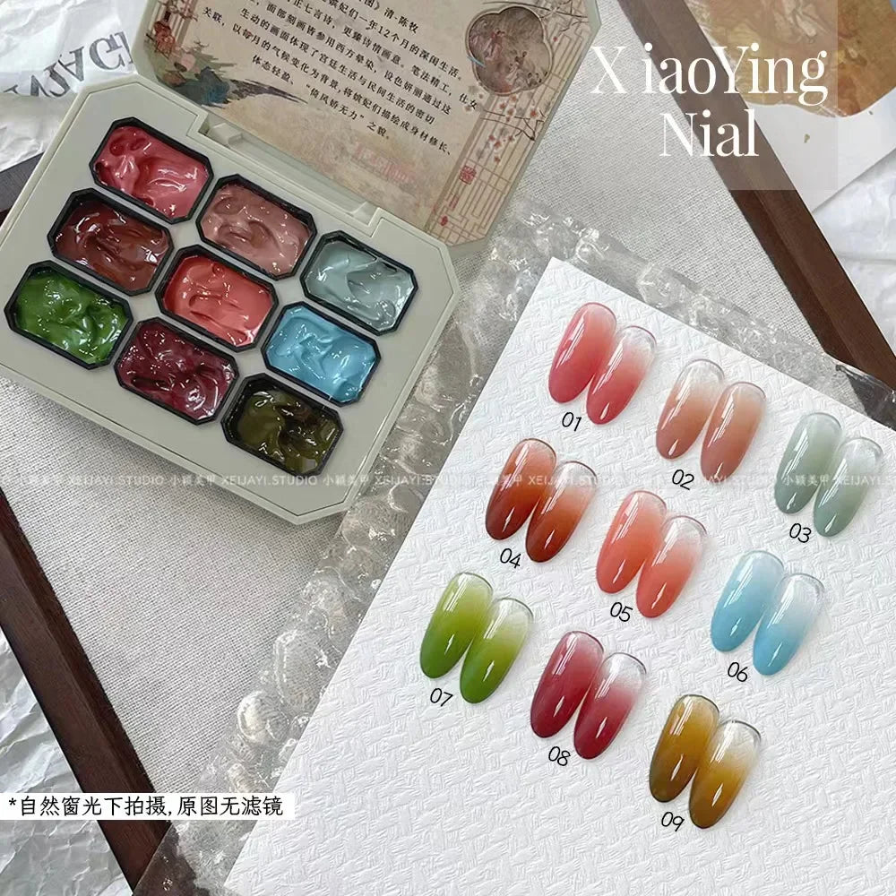 9 colors Chinese style aurora powder shell polished fairy powder cream popular brocade powder three-dimensional nail decoration Lootquake LLC