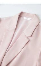 Amii Women's Top Minimalist 2025 Summer New Notched Lapel Contrast Material Patchwork One Button Short Sleeve Blazer 12542081
