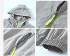 2023 Summer Men's Windbreaker Big Size Sun Protection Clothing Korean Style Ultra-thin Streetwear Zipper Hooded Jackets Man