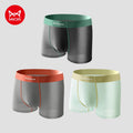 MiiOW 3Pcs Summer Ice Silk Men Panties Breathable Mesh Mens Underpants Antibacterial Man Boxershorts Cool Seamless Men Underwear