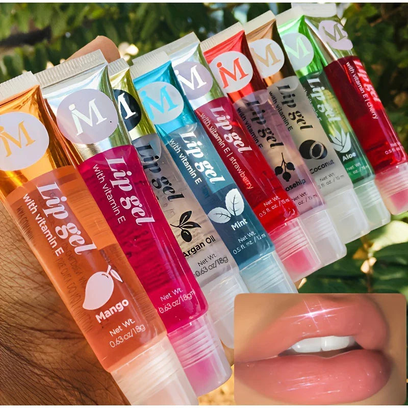 6pcs Fruit Moisturizing Lip Gloss Oil,Transparent Lipstick,Ve, Rosehip,Argan,Peppermintaloe,Coconut Flavor Lip Gel,Long Lasting Lootquake LLC