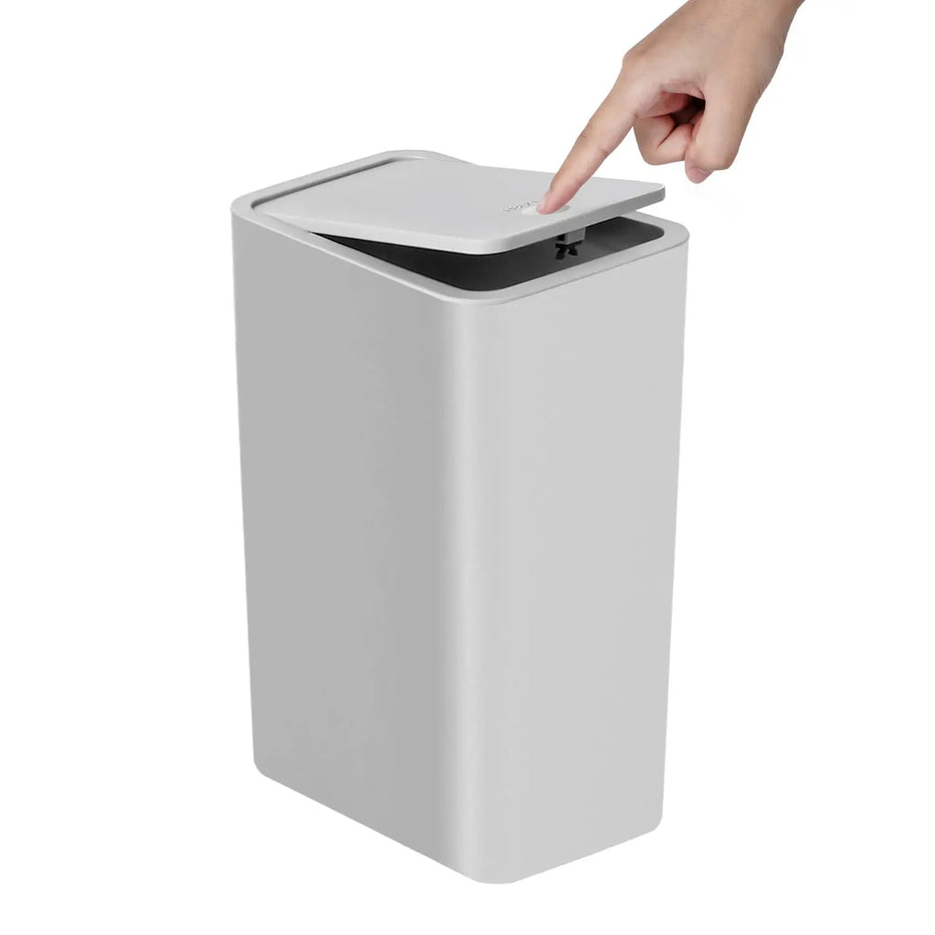 Bathroom Trash Can-10L Small Garbage Can with Press Top Lid for Toilet,Bedroom,Living Room – Plastic Wastebasket with Pop-up Lid Lootquake LLC