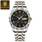 POEDAGAR Business Men's Watch Waterproof Luminous Stainless Steel Date Week Watches For Man Fashion Luxury Quartz Men Wristwatch