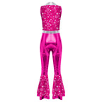 Womens Halloween Retro Hippie Cosplay Costume Party Hip-hop Dance Costume Metallic Shiny Vintage Carnival Bodysuit Jumpsuit Lootquake LLC
