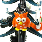 Halloween Decor Cute Glass Tree Figurine Ornaments with Mini Owl Spider Bat Pumpkin Cross Ghost Evil Eye Heart Moon Hat Pendant Lootquake LLC