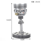 Carved Piston Skull Face Sculpture Resin Skull Artwork Statue Crafts Home and Office Personalised Desktop Decoration Ornaments Lootquake LLC