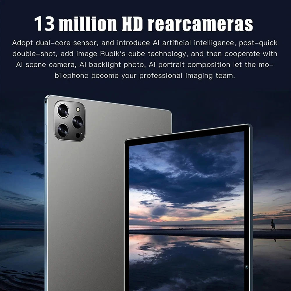New 10.1 Inch Tablet PC 8GB RAM 512GB ROM 10 Core AI Speed-up Tablets Google Play 4G LTE Phone Call Dual SIM Dual WiFi Android12