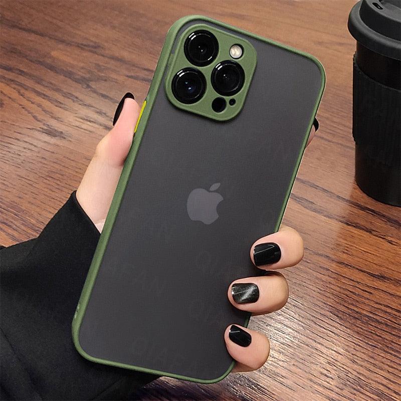 Luxury Shockproof Armor Phone Case For iPhone 11 12 13 14 Pro Max Silicone Clear Hard Cover Protective Hard Back Cover with Soft Edge Bumper Shockproof Anti-Drop Case For iPhone Stevvex